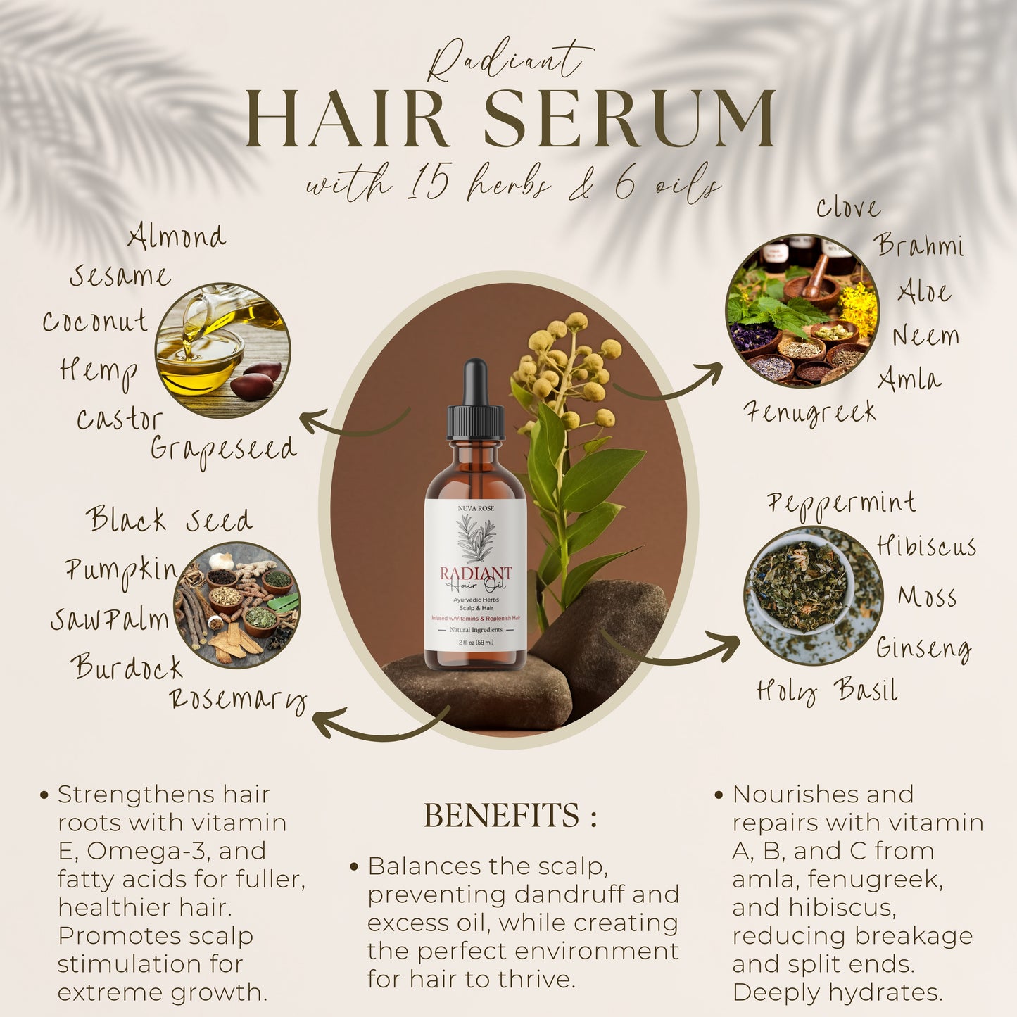 RADIANT HAIR OIL: (A LUXURIOUS BLEND FOR HAIR HEALTH)